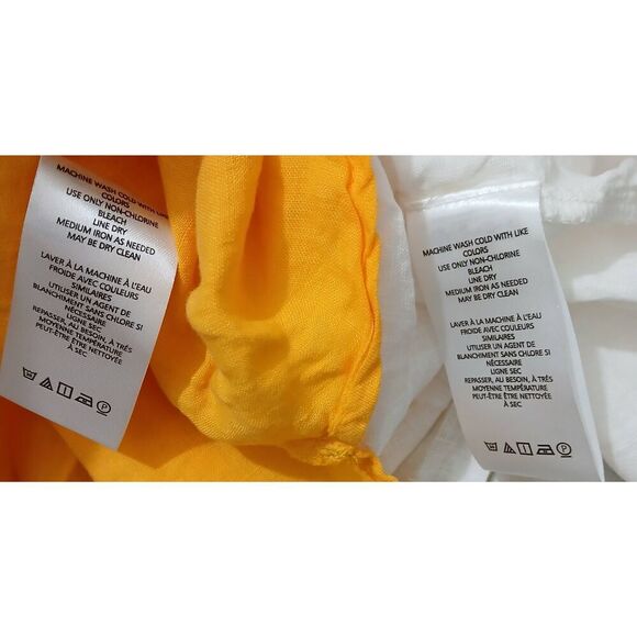 Pilcro womens small 100% linen top yellow white lot of 2 - Picture 7 of 7